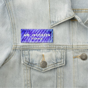 Porte-nom Balise Nom bleu de l'enseignant en science des cel