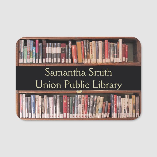 Porte-nom Balise Nom de la conception de bibliothèque (Devant)