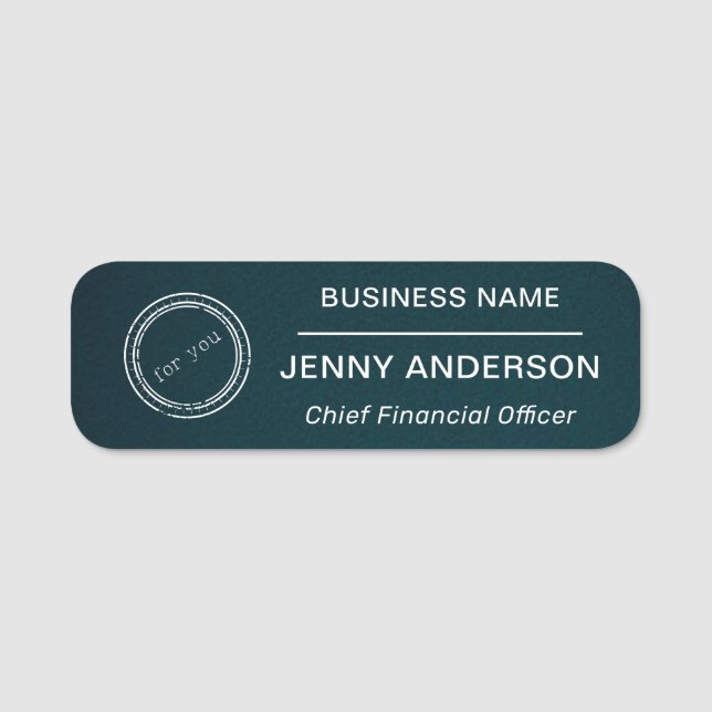 Porte-nom Balise Nom de l'employé du logo de l'entreprise br (Devant)