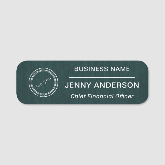 Porte-nom Balise Nom de l'employé du logo de l'entreprise br (Devant)