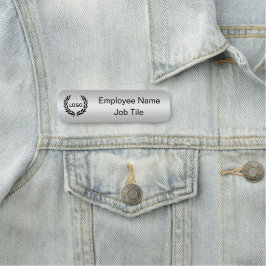 Porte-nom Balise Nom de l'entreprise imprimée en argent - Fo