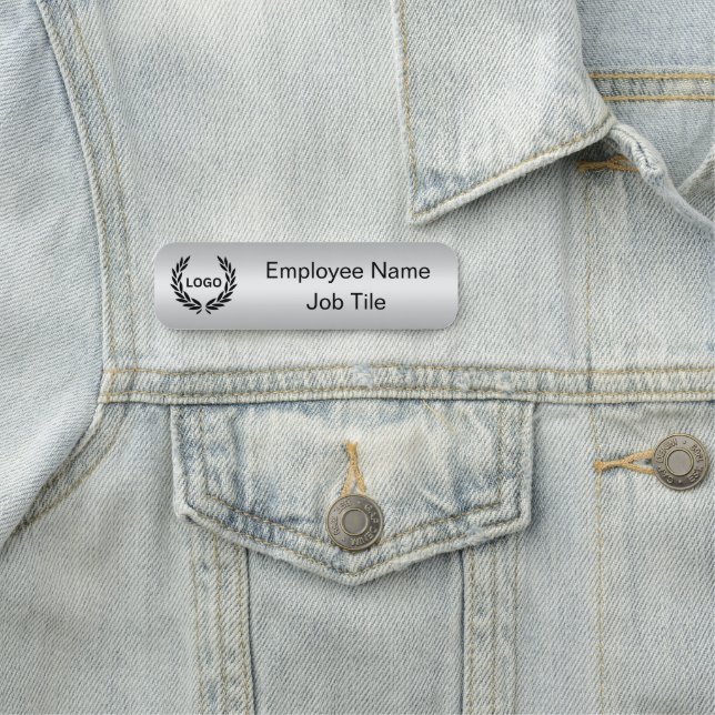 Porte-nom Balise Nom de l'entreprise imprimée en argent - Fo (En situation)