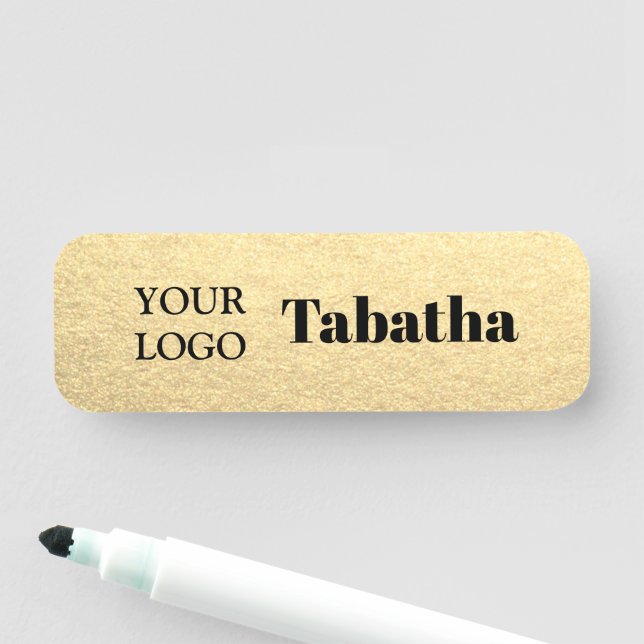 Porte-nom Balise Nom d'employé simple personnalisé Logo d'en (En situation)