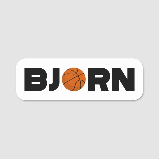 Porte-nom Balise Nom du basket-ball de Bjorn (Devant)