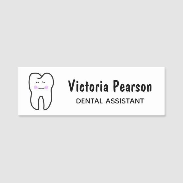 Porte-nom Balise Nom du dentiste pédiatrique Bonne dent (Devant)