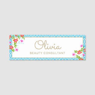 Porte-nom Balise Nom floral joli