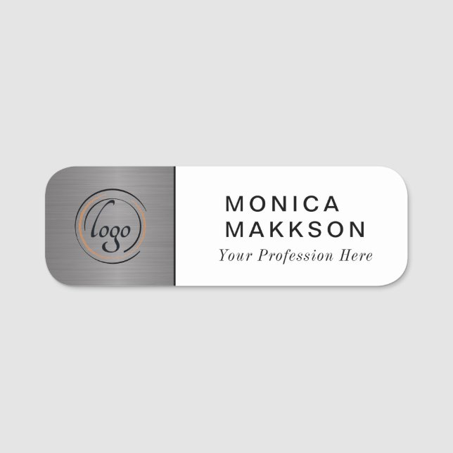 Porte-nom Balise Nom, Logo Et Nom Moderne (Devant)