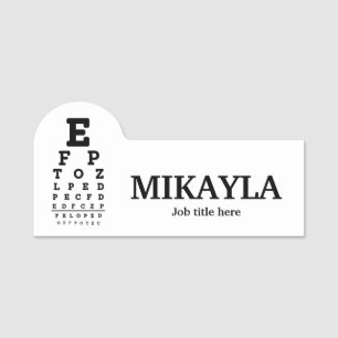 Porte-nom Balise Nom Opticien Eyechart Fun