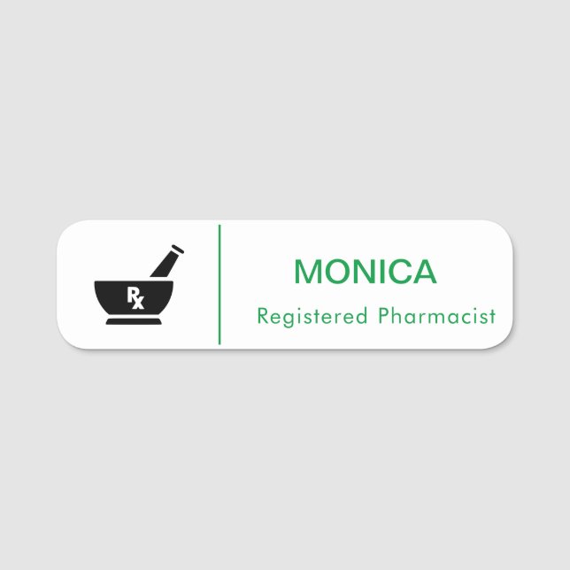 Porte-nom Balise RX Pharmacy Logo Pharmist Service Médicale (Devant)
