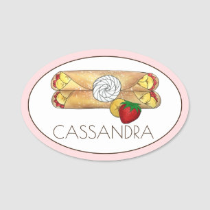 Porte-nom Banana fraise Crêpes Cuisine française Crème