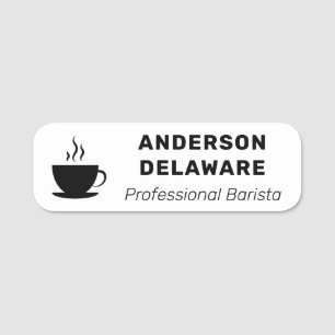 Porte-nom Barista moderne et professionnel