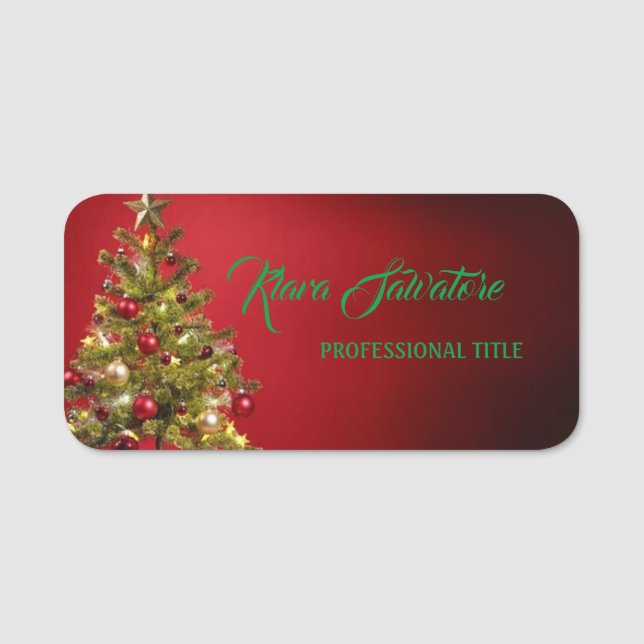 Porte-nom Beau sapin de Noël moderne (Devant)