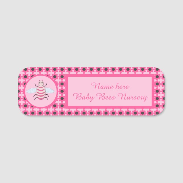 Porte-nom Bee Custom Nursery (Devant)