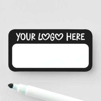 Porte-nom Black and White One Line Business Logo