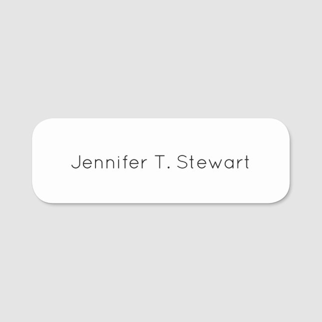 Porte-nom Blanc Professionnel Élégant Simple (Devant)