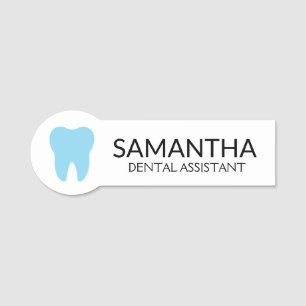 Porte-nom Bleu dent moderne minimaliste dentiste dentaire
