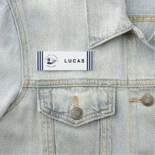 Porte-nom Blue Navy Ancre nautique yacht club voile