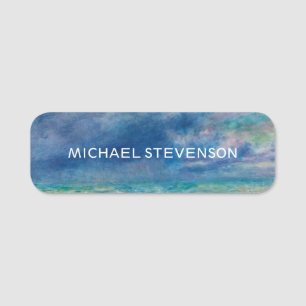 Porte-nom Blue Sky Sea Abstrait Unique Chic Moderne Minimal