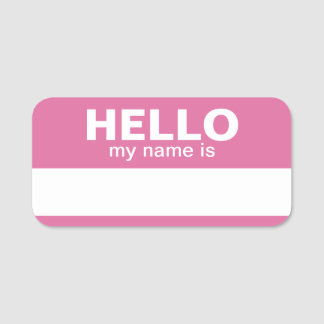 Porte-nom Bonjour mon nom est - Rose - Informations de conta
