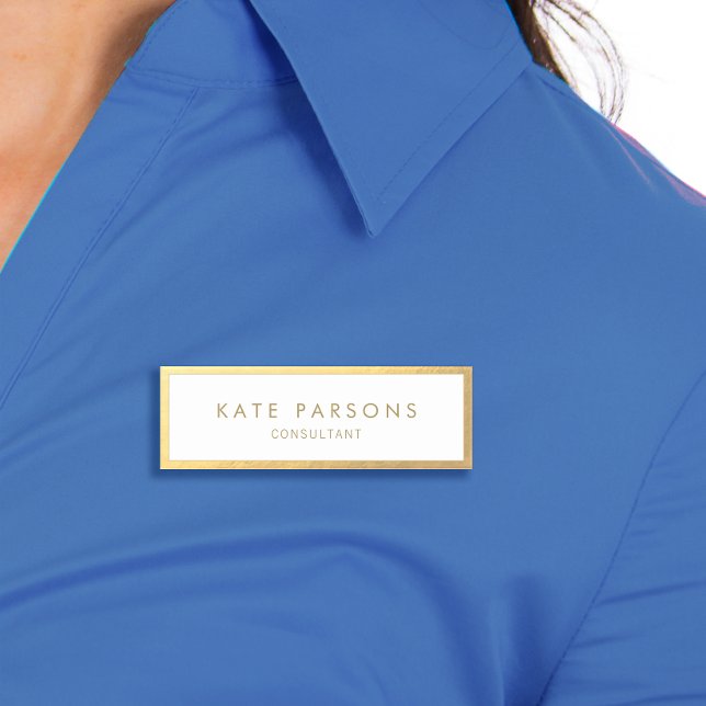 Porte-nom Bordure or élégante (Créateur téléchargé)