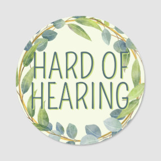 Porte-nom Botanical Hard of Hearing Green Deafness 