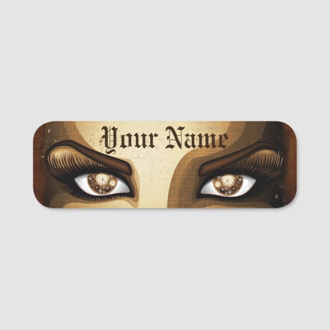 Porte-nom Boutons Eyes filles Steampunk (Devant)