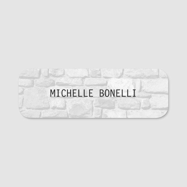 Porte-nom Briques murales grises Conception Plaque lisible M (Devant)