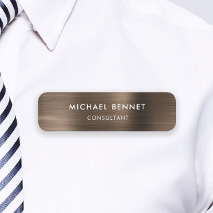 Porte-nom Bronze Brown Metallic Professional