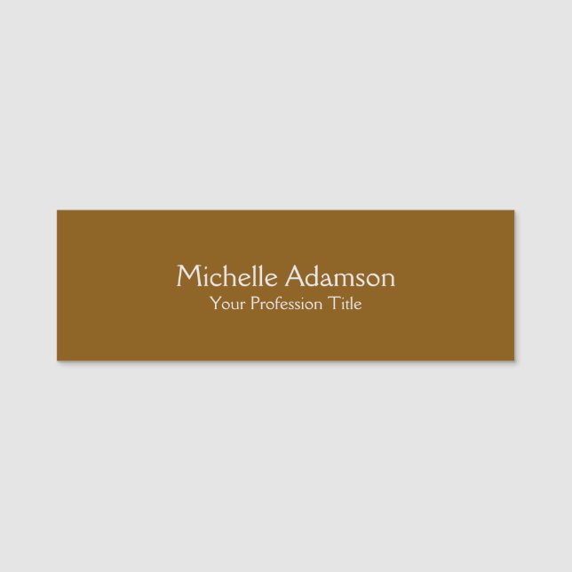 Porte-nom Brown Professionnel Plain Moderne (Devant)