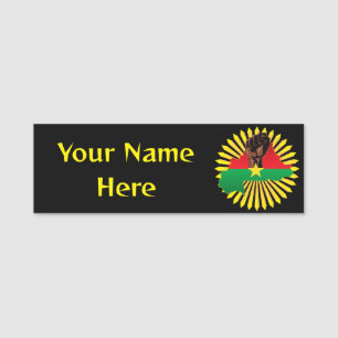 Porte-nom Burkina Faso Carte, drapeau et première révolution