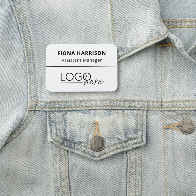 Porte-nom Business Add Logo Employee Professional (En situation)