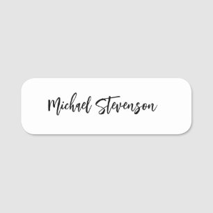 Porte-nom Calligraphie Noir Blanc Personnalisé Plaque Modern