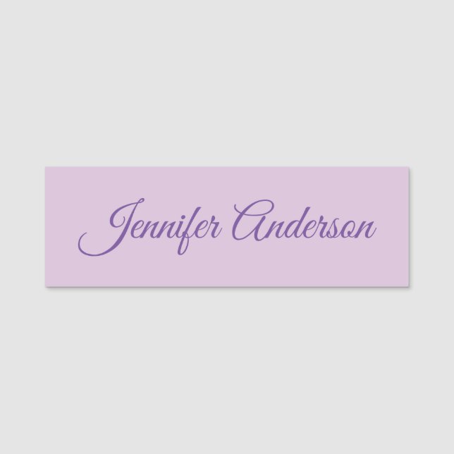 Porte-nom Calligraphie Pastel Thistle rose Personnalisé (Devant)