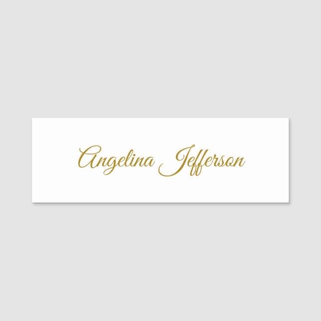 Porte-nom Calligraphie professionnelle Elegant or couleur (Devant)