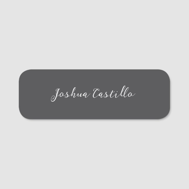 Porte-nom Calligraphy Simple Grey Professional Name (Devant)