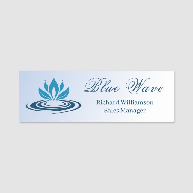 Porte-nom Caractéristiques de l'eau Blue Business (Devant)