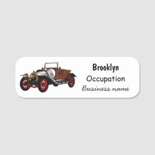 Porte-nom Caricature de voiture classique 1920
