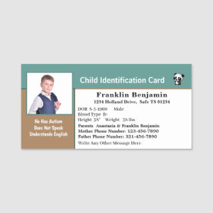 Porte-nom Carte d'identité photo garçon fille personnalis