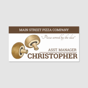 Porte-nom Champignons Pizza Toppings Pizzeria Italien