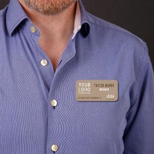 Porte-nom Charme Rustique Kraft Papier Business Logo Est. Da