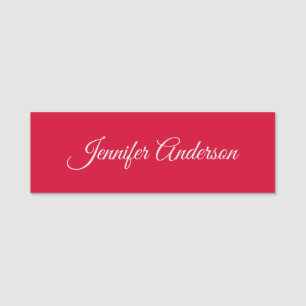 Porte-nom Chic Calligraphie Élégant Cerisier Rouge Personnal