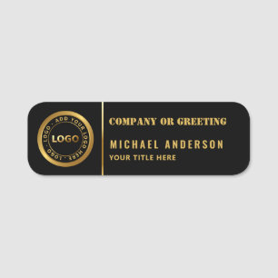 Porte-nom Chic Golden Logo Entreprise Professionnel Employé