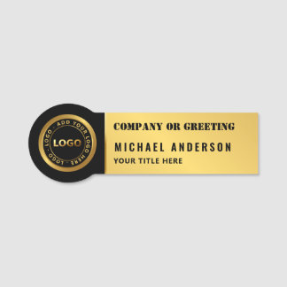Porte-nom Chic Golden Logo Entreprise Professionnel Employé