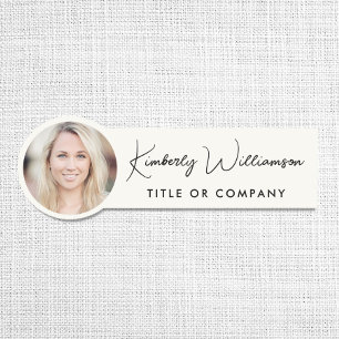 Porte-nom Chic Script Professional Cream Photo