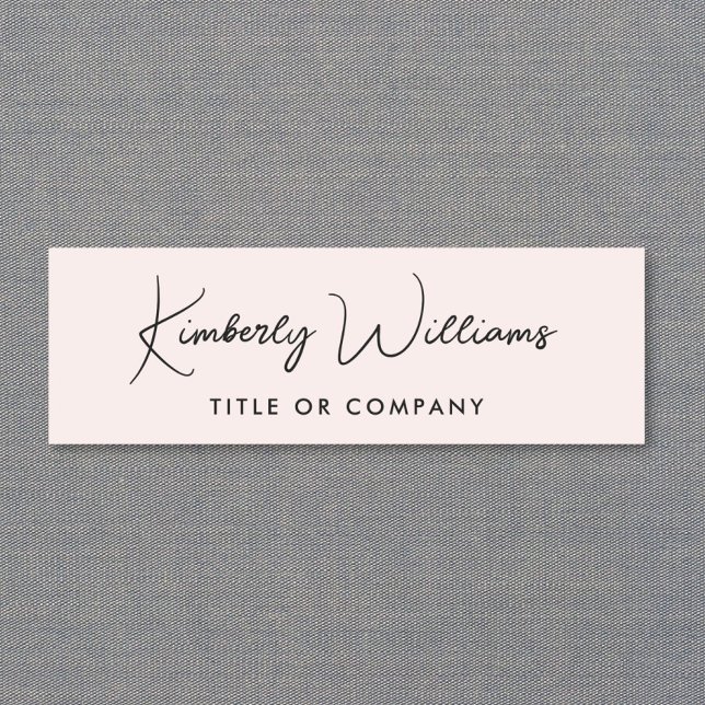 Porte-nom Chic Script Professionnel Rose (Chic Script Professional Pink Name Tag)