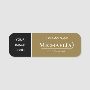 Porte-nom Chic tendance Golden Brow & Black : Société LOGO