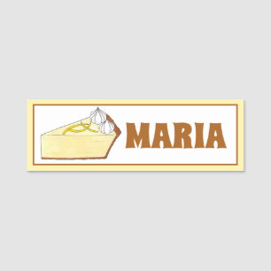 Porte-nom Citron Chiffon Pie Slice Diner Restaurant Boulange
