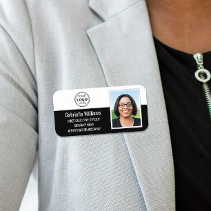 Porte-nom Code de l'employé - photo Sécurité noir
