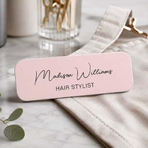 Porte-nom Coiffeur Rose Moderne