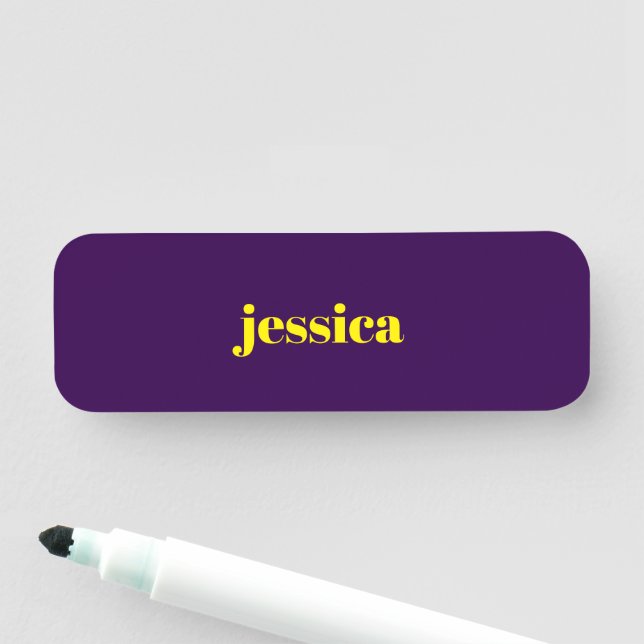 Porte-nom Color block minimalist custom name  (En situation)